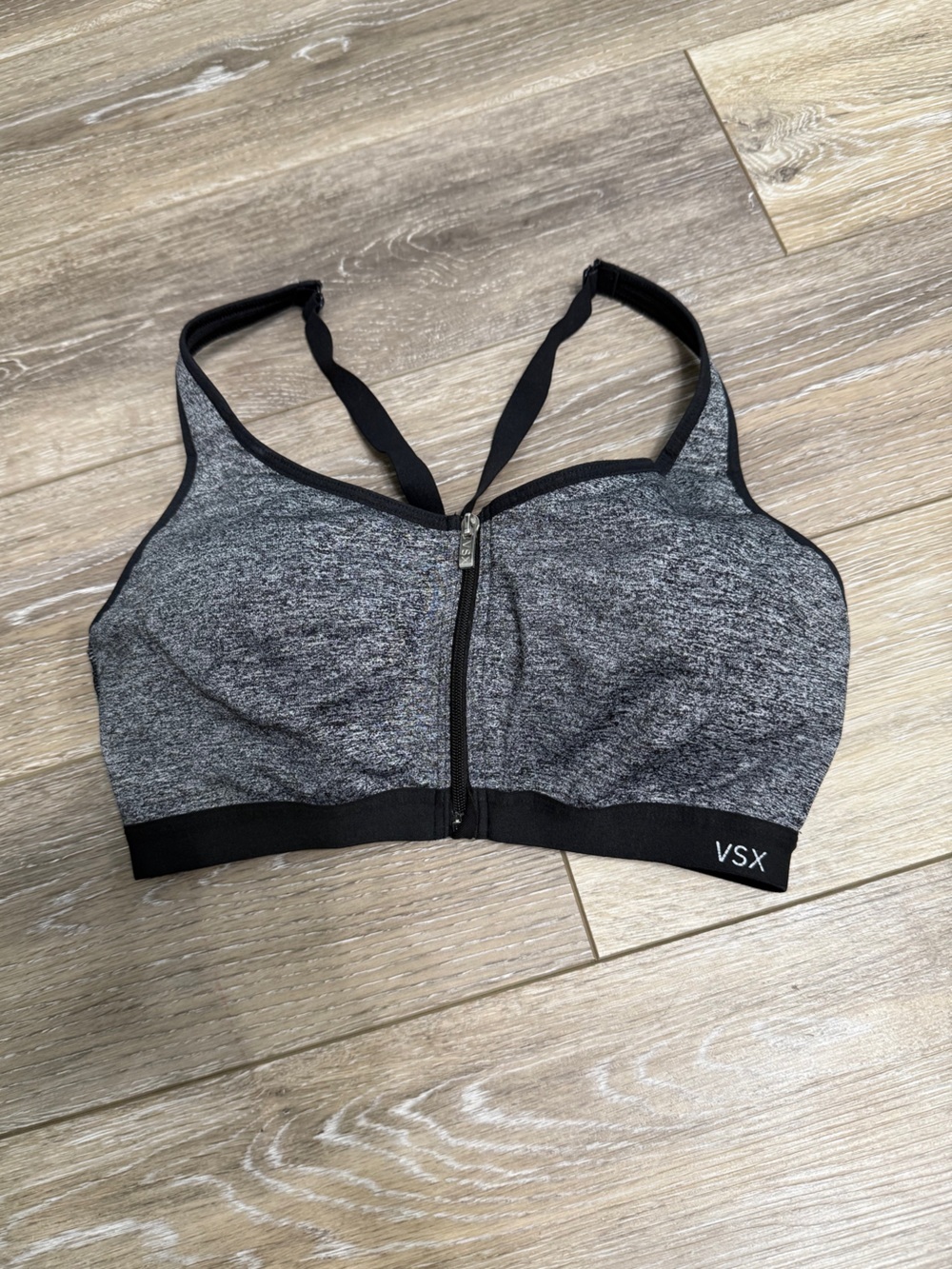 VSX Black Molded Underwire Sports Bra with front Double Closure